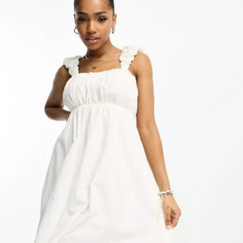 Abercrombie And Fitch Puff Strap Babydoll Mini Dress Size Small
